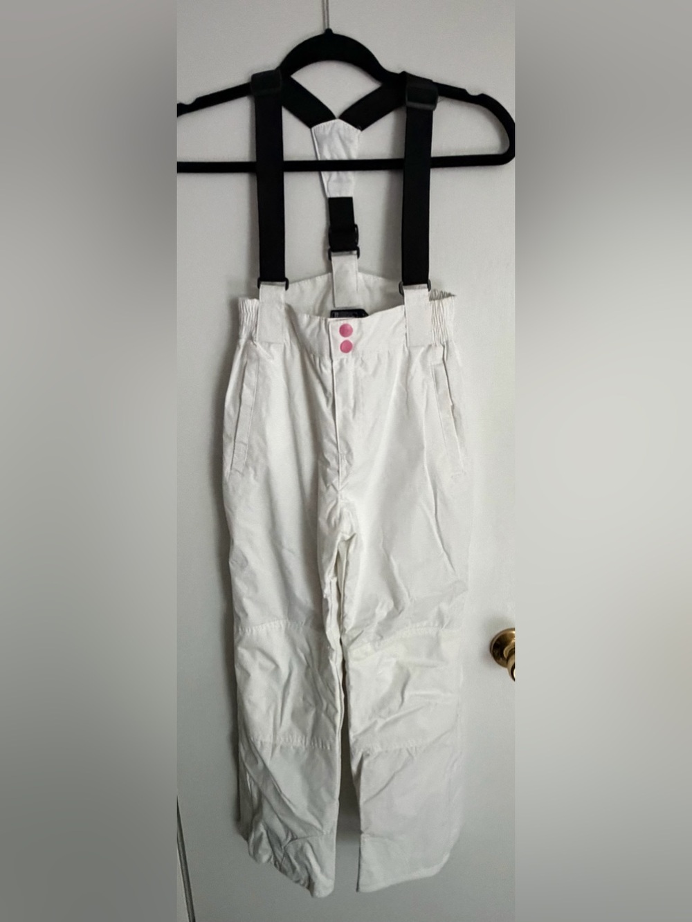 Girls Snow Pants with Black Adjustable Suspenders